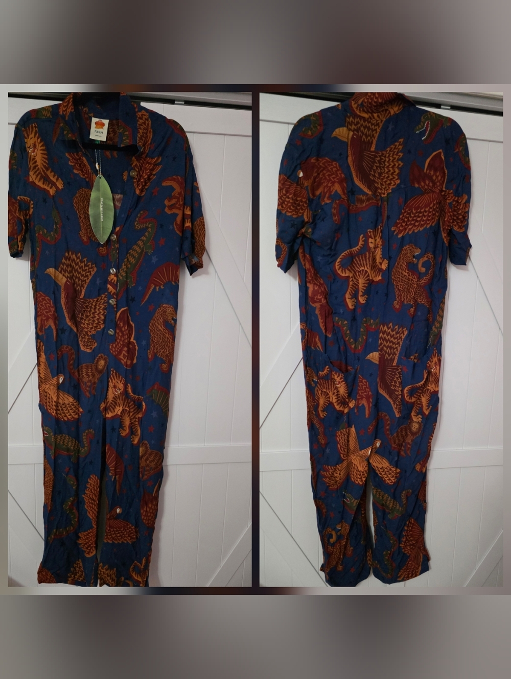 S/M Farm Rio Navy Animal Jumpsuit